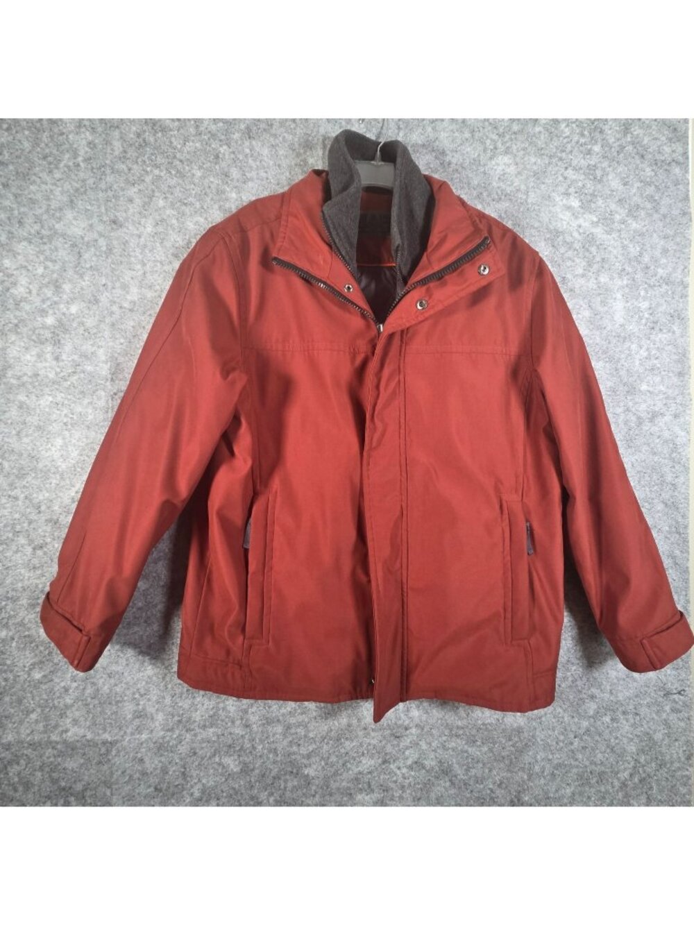 Marc New York Women's Full Zip Up Insulated Mid Length Winter Coat Orange Large